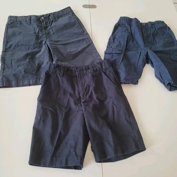 Oscar De La Renta Levi's Universal Boys Shorts Uniform Navy Blue Size 8 Lot Of 3 - Picture 1 of 10